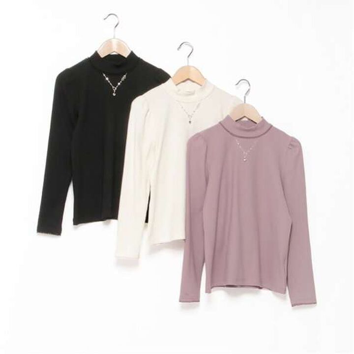 Ribbed Neck Long-Sleeve T-Shirt,Off white, medium image number 17