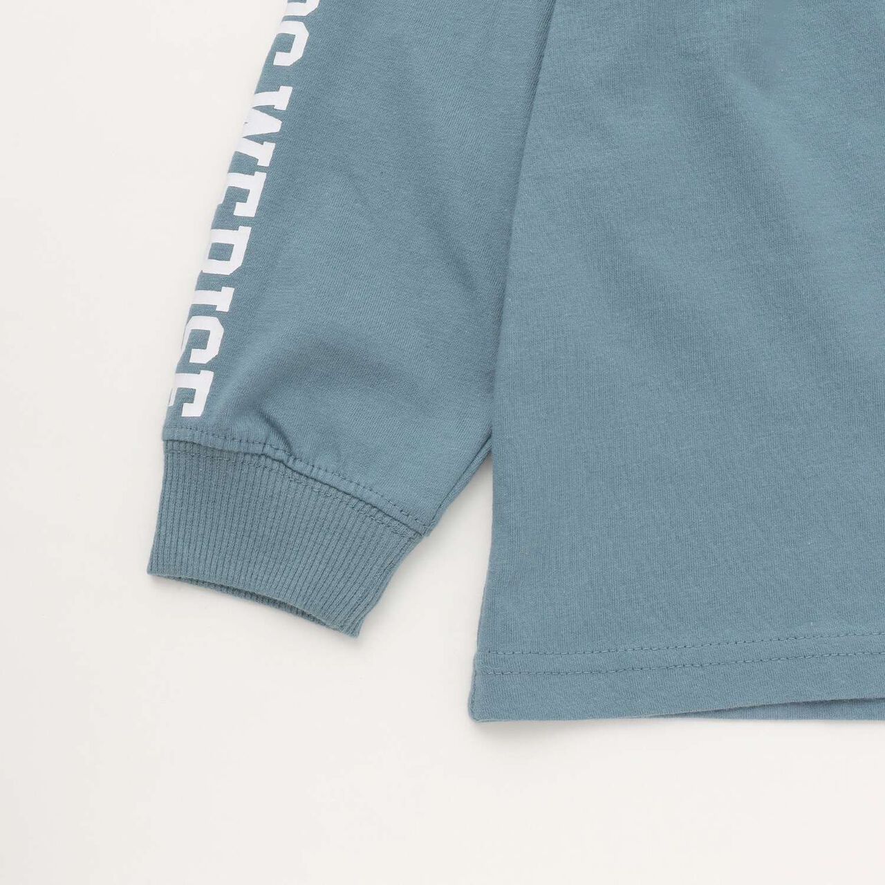 [SKIT0LY] Long-Sleeve T-Shirt with Sleeve Logo Print,Blue, large image number 4