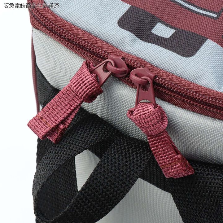 Hankyu Train Backpack,Deep red, medium image number 3