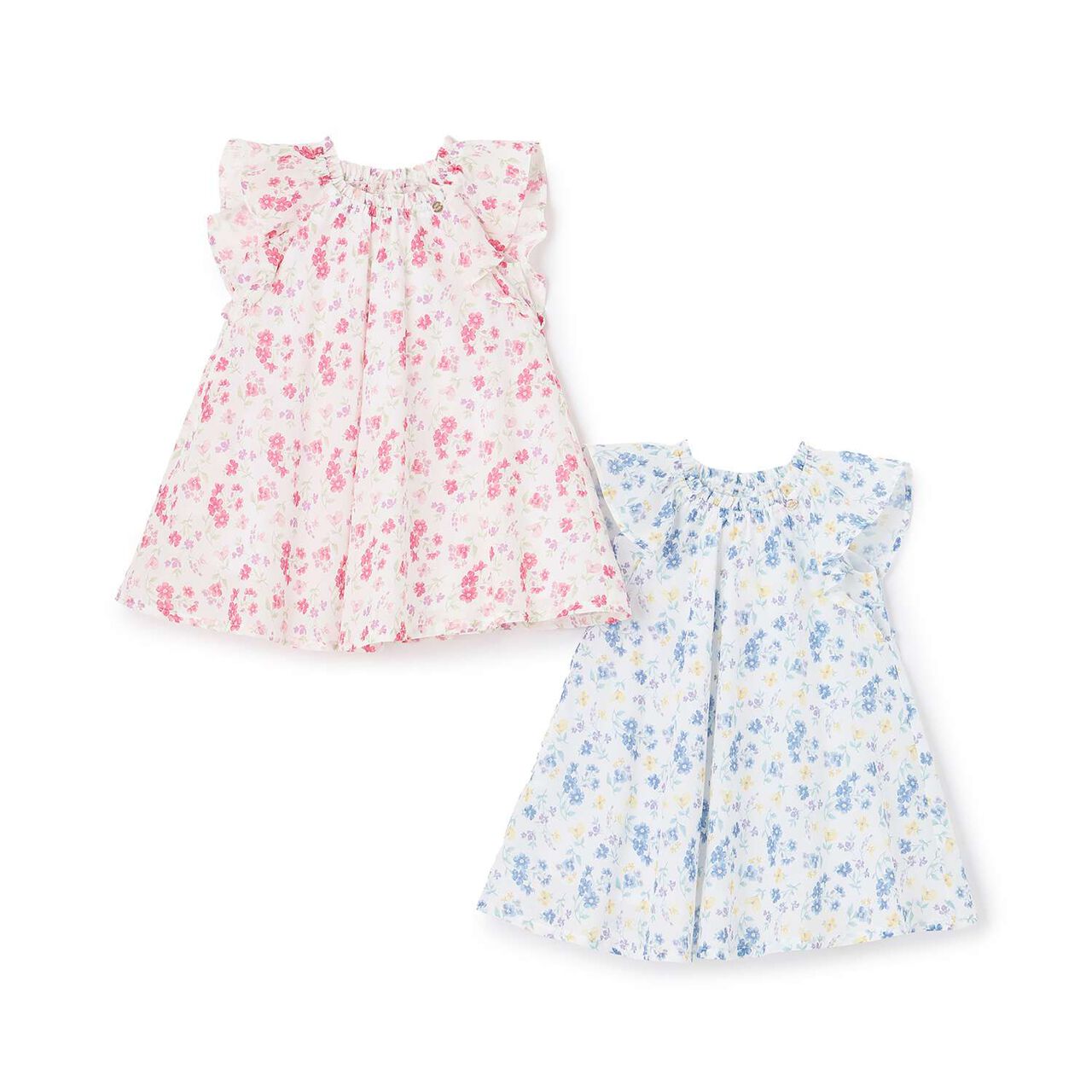 Link Floral Pattern A-Line One-Piece Dress,Blue, large image number 11