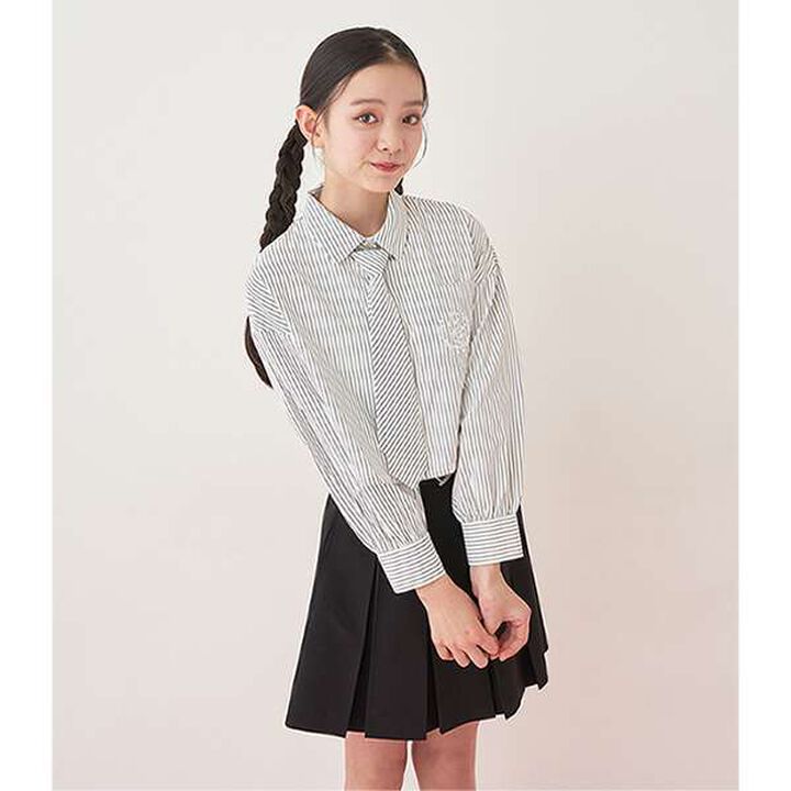 Pleated Skirt with Heart Buckle Belt (with Spats),Beige, medium image number 11