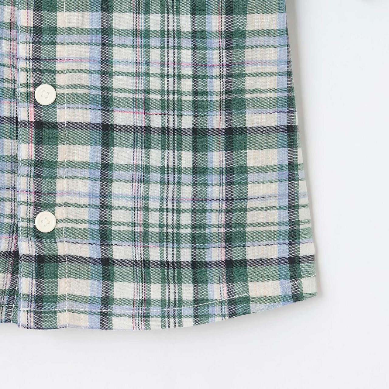 Train One-Point Checkered Short-Sleeve Shirt,Red, large image number 5