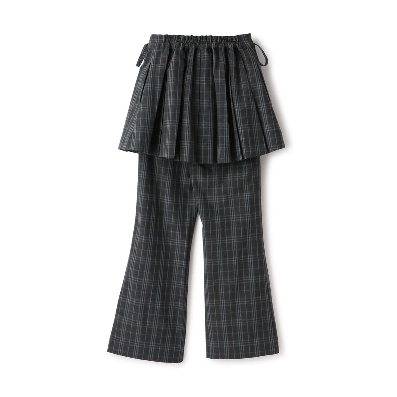 Pleated Skirt & Flared Pants Set,Gray, large image number 1