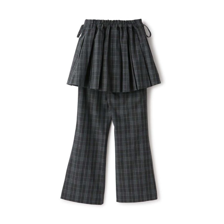 Pleated Skirt & Flared Pants Set,Gray, medium image number 1