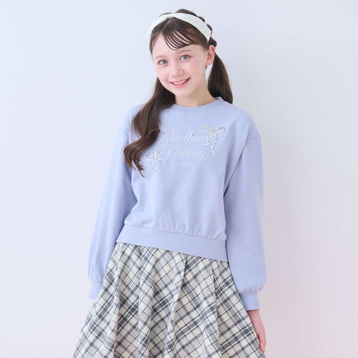 Sparkling Ribbon & Logo Sweatshirt,, medium