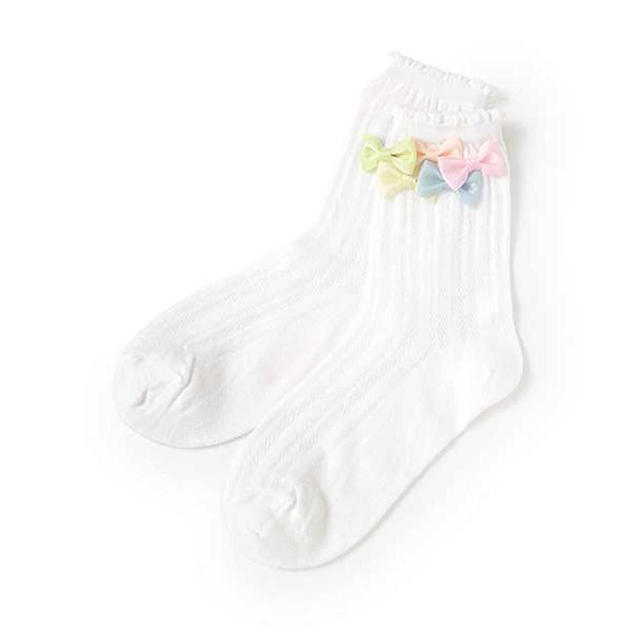 Ribbon Full Crew Socks,Sax blue, large image number 7