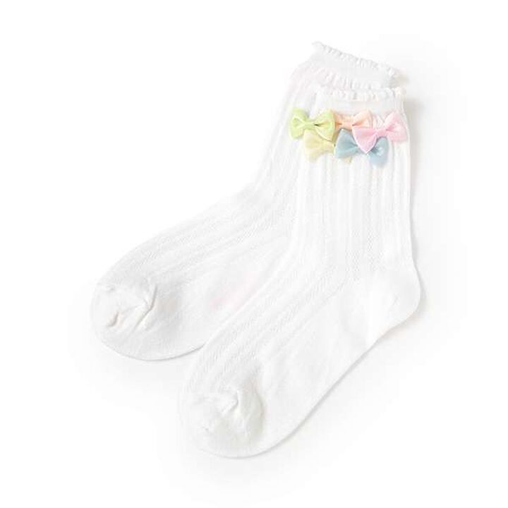 Ribbon Full Crew Socks,Sax blue, medium image number 7