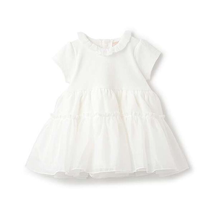 [Link] Organza OP Romper,Ivory, medium image number 0
