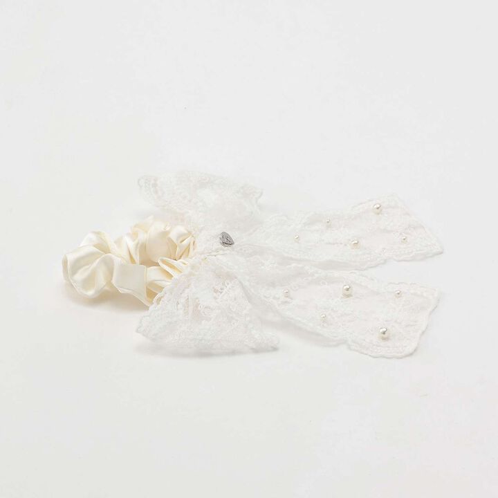 Lace Ribbon Scrunchie,Black, medium image number 7