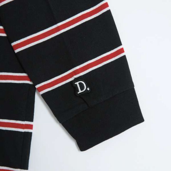 Multi Stripe Pattern Ribbed Sleeve Big Long T-Shirt,Beige, medium image number 9