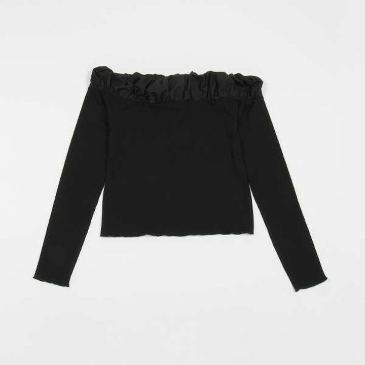 [LADIES] Balloon Collar Long Sleeve T-Shirt,Charcoal gray, medium image number 19