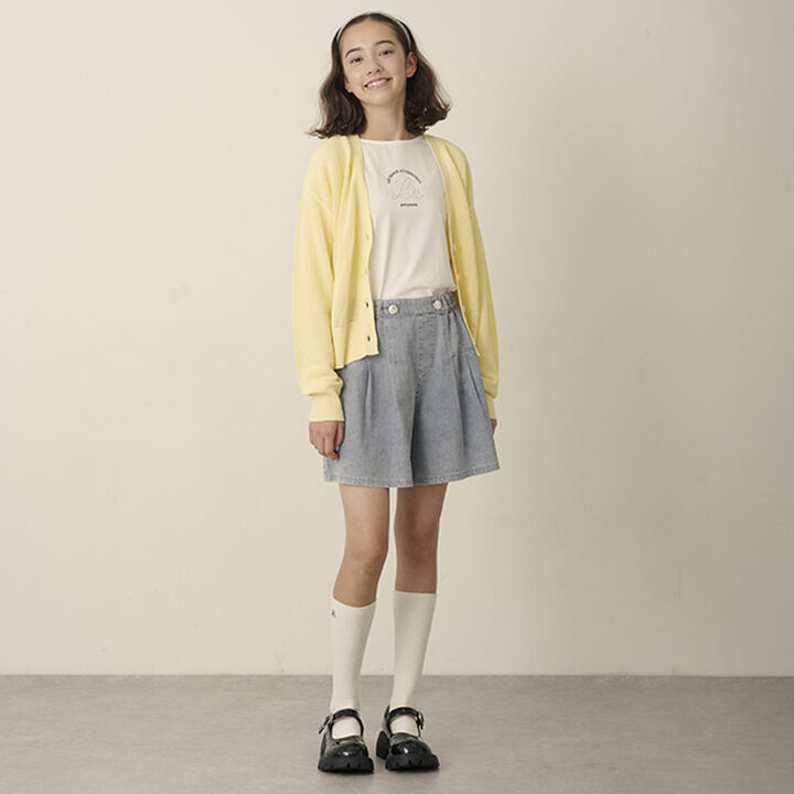 Mesh Knit Cardigan and Long Sleeve T-Shirt Set,Cream, medium image number 10