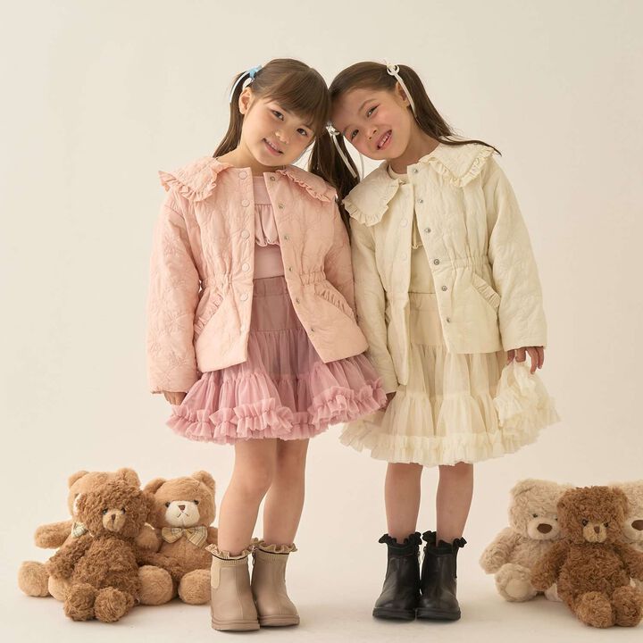 Lycee Mine Ballet Series Mid-Length Ribbon Quilted Jacket,Ivory, medium image number 36