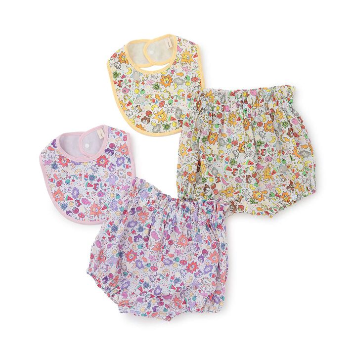 Sustainable Liberty Bib & Bloomer Set [Made in Japan],Pink, medium image number 8