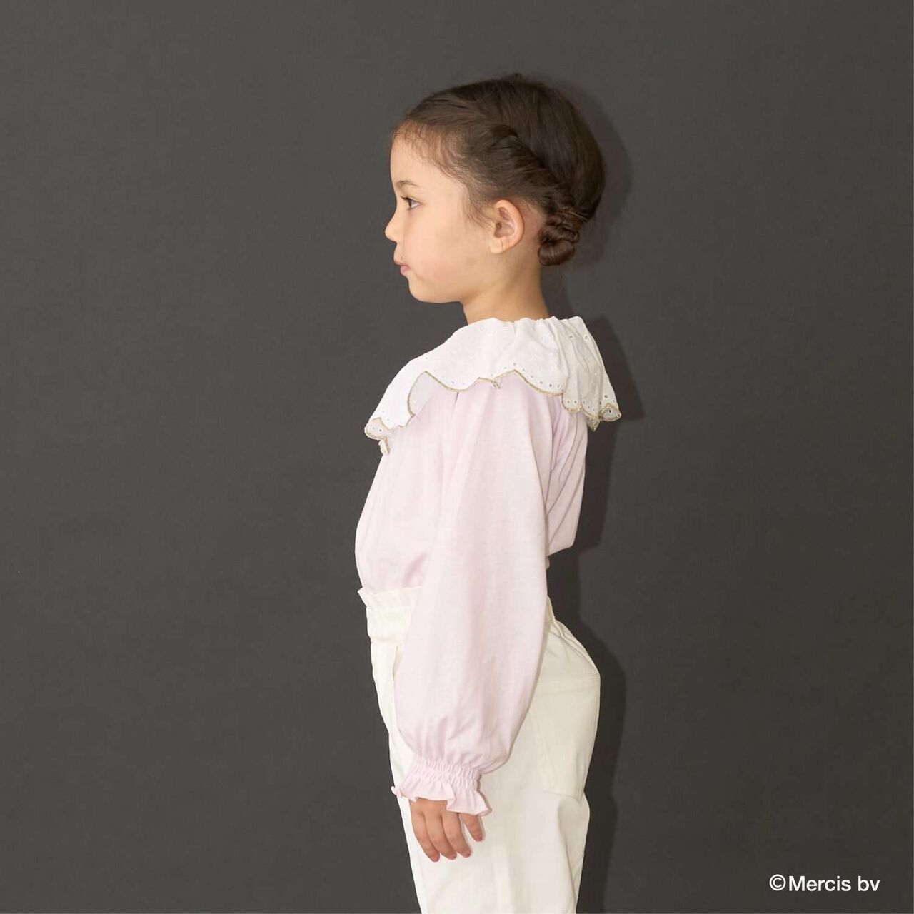 [Miffy] Soft Cotton Lace Collar Top,Light pink, large image number 17