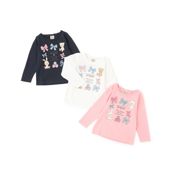 990T Long-Sleeve Plush Ribbon,Navy, medium image number 5