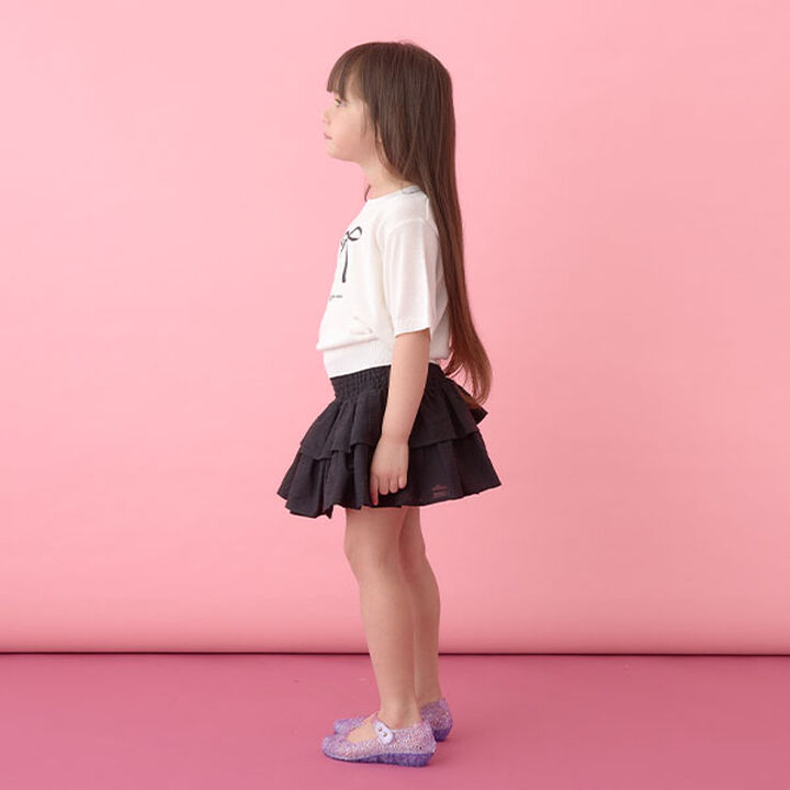 [Machine Washable] Sheer Short-Sleeve Knit Top,Black, medium image number 19