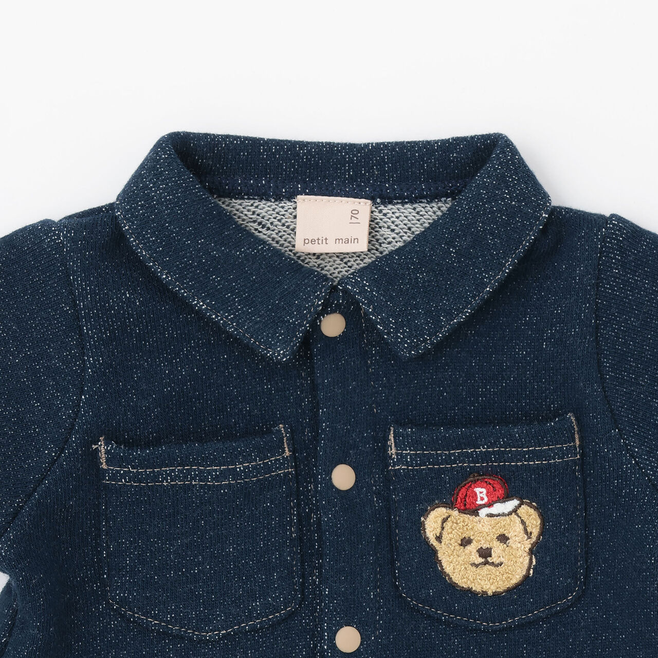 All-Over Embroidered Collared Coverall,Smoke white, large image number 6