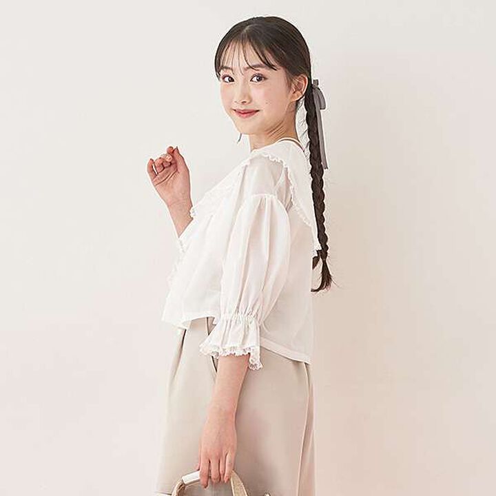 Frill Sailor Blouse & Tank Top Set,Sax blue, medium image number 7