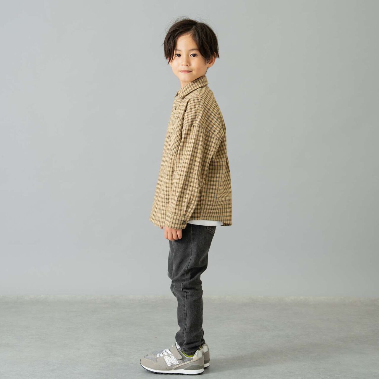 Denim Slim Straight Pants,Gray, large image number 6