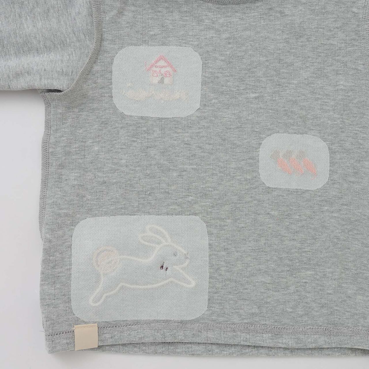 Heart & Animal Motif Long-Sleeve T-Shirt,Off white, large image number 8