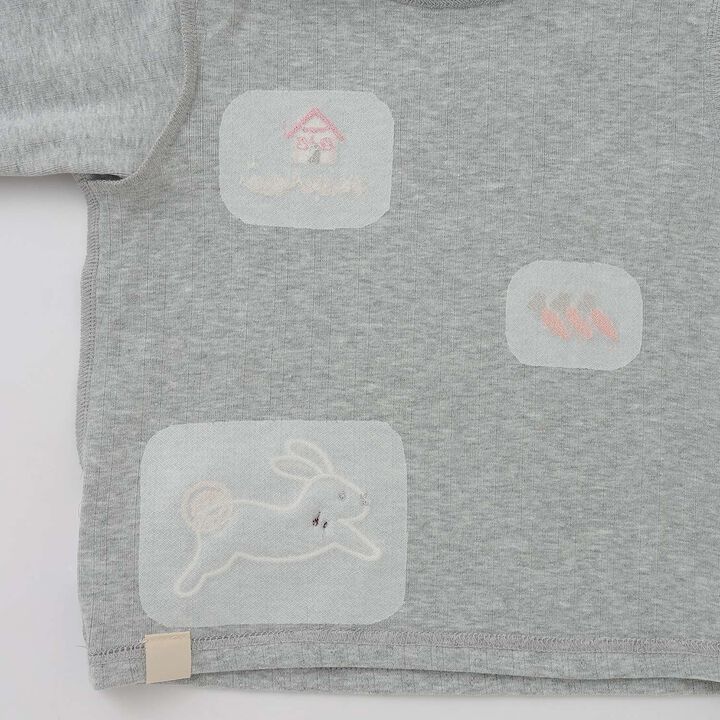 Heart & Animal Motif Long-Sleeve T-Shirt,Off white, medium image number 8