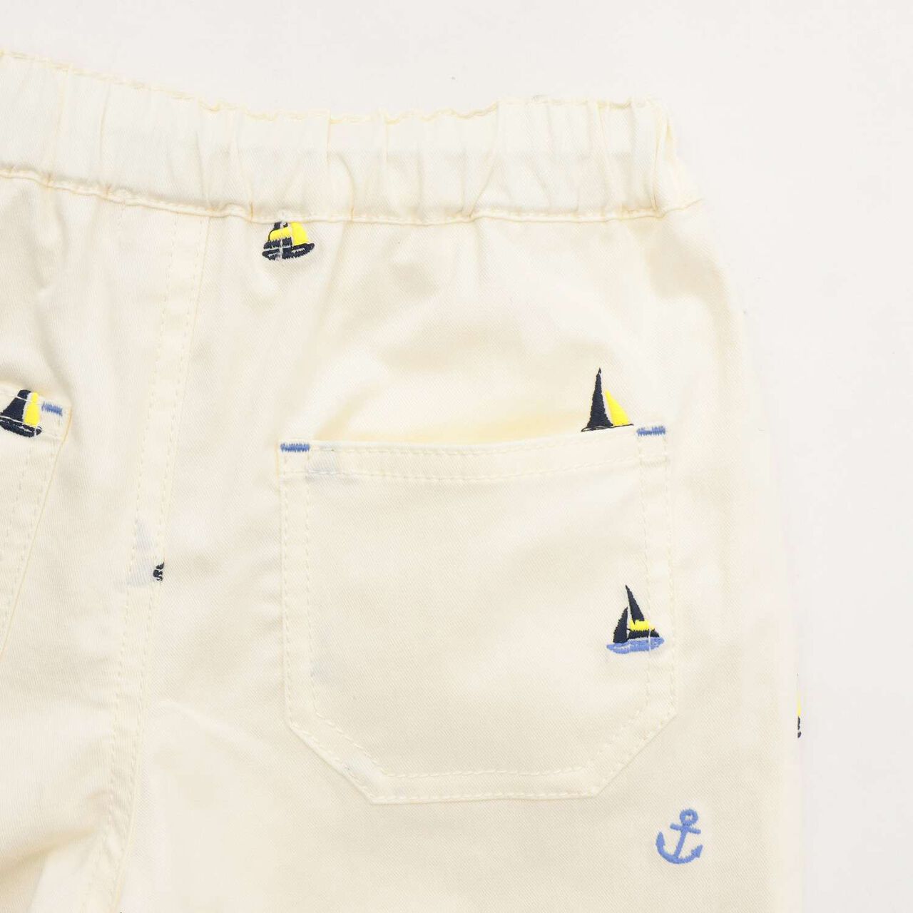 Yacht Embroidery Half Pants,Pearl white, large image number 8