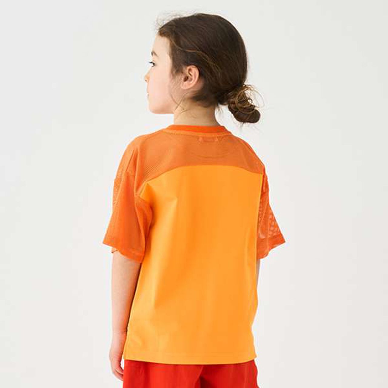 Mesh Panel T-Shirt,Orange, large image number 12