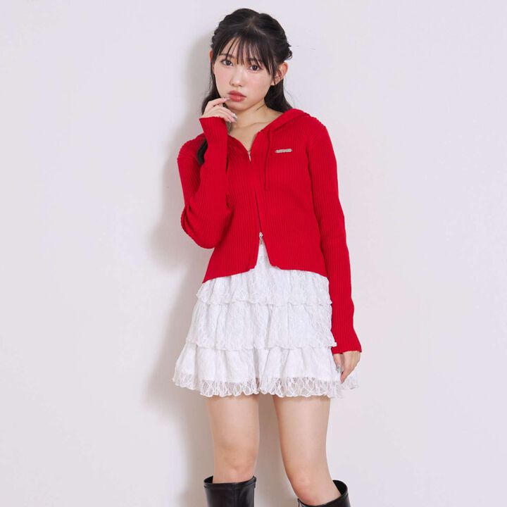 [LTXC] [Arael] Rib Zip Hoodie,Off white, medium image number 4