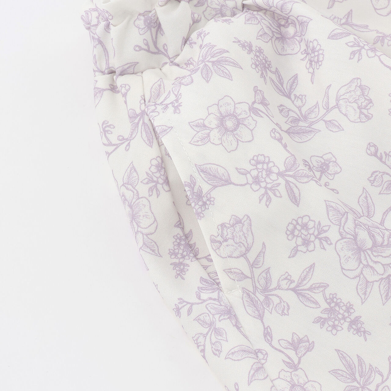 Floral Print Gathered Skirt,Navy, large image number 8