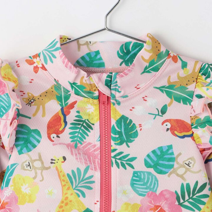 [SWIM] Tropical Print Long-Sleeve Rash Guard,Red, medium image number 2