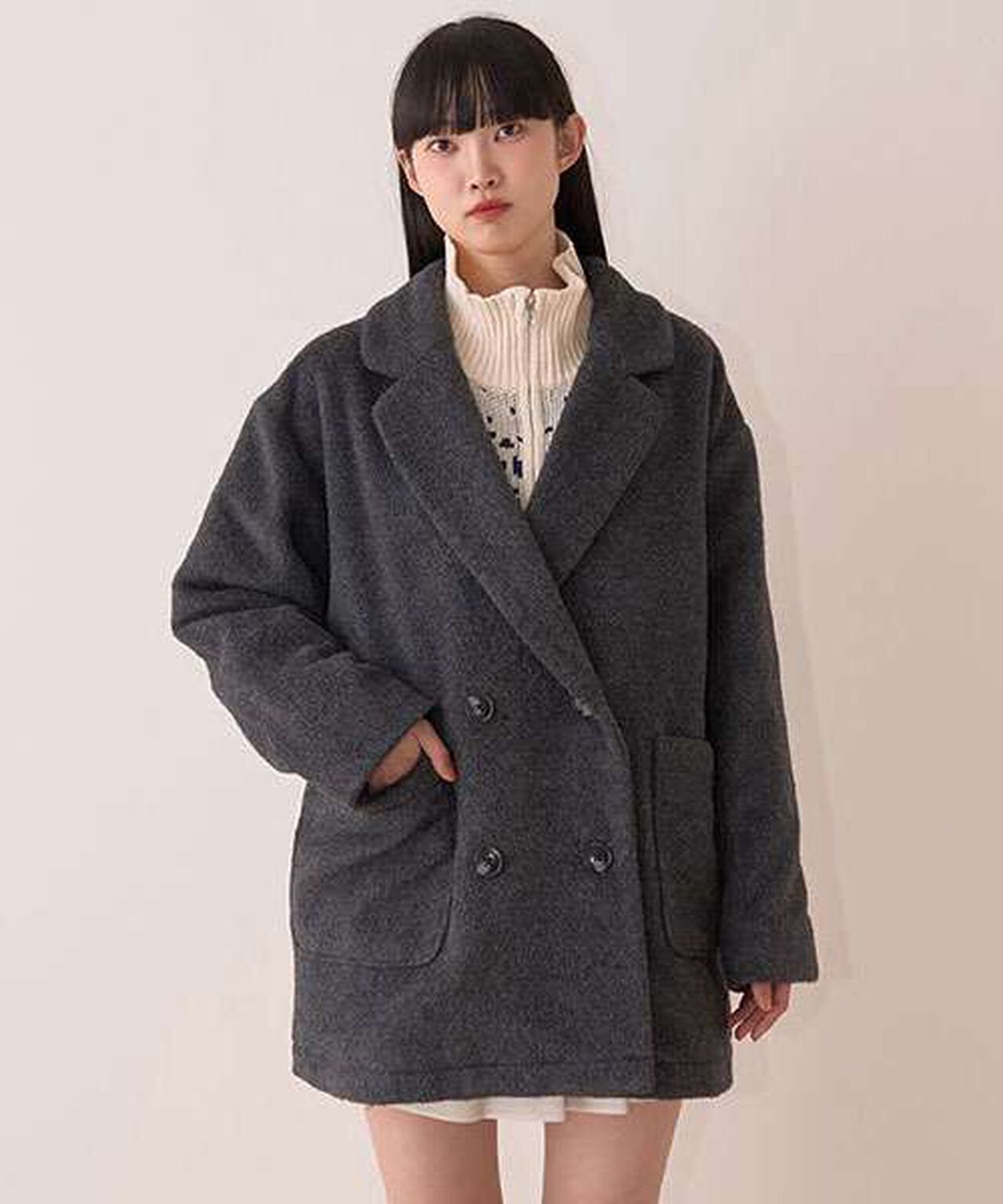 Fake Wool Jacket Coat,Multi color, large image number 20