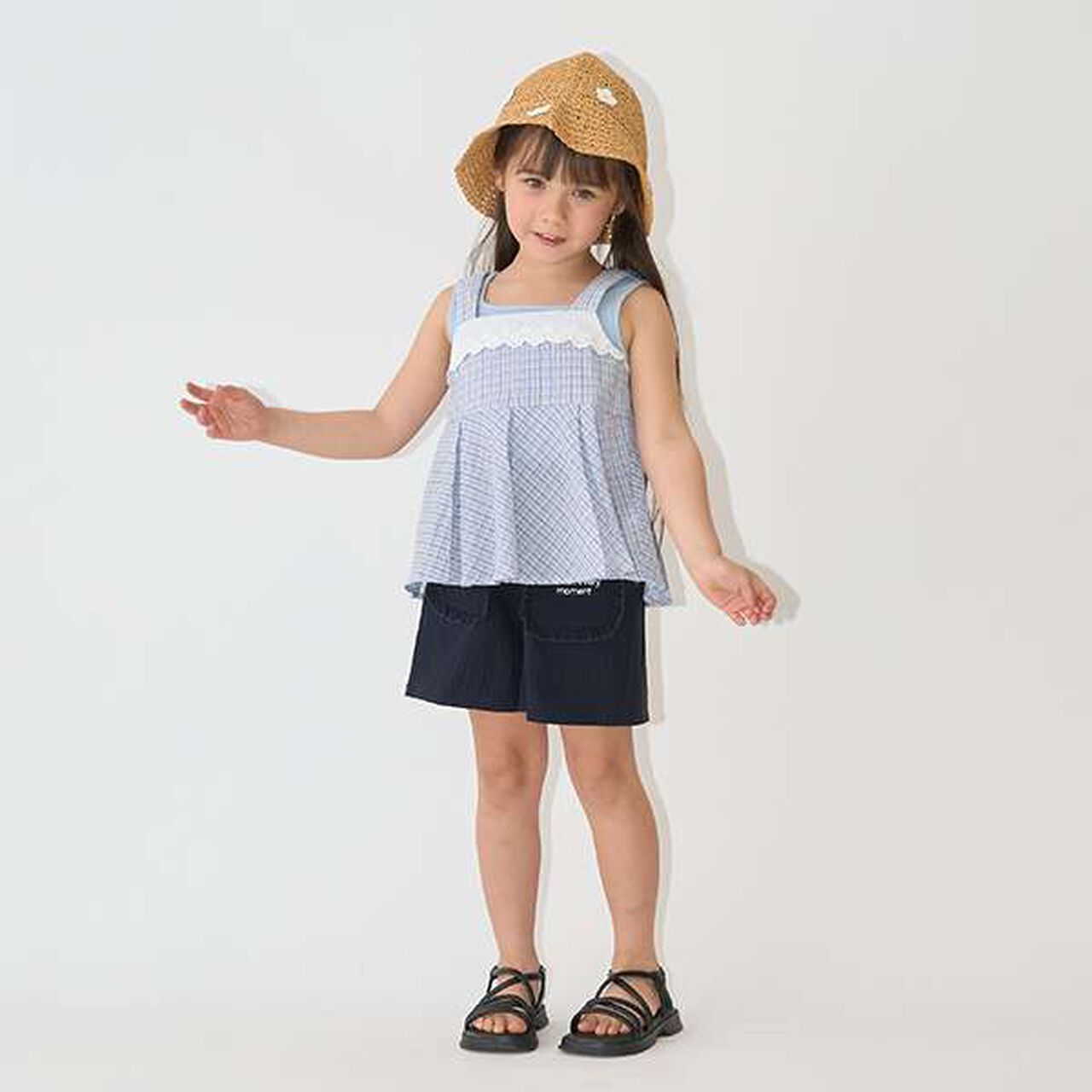 Pattern Assorted Peplum Camisole,Sax blue, large image number 15