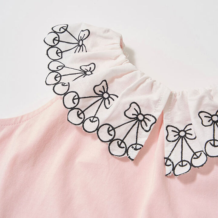 [Soft Cotton] Cherry Lace Collar Top,Light orange, medium image number 13