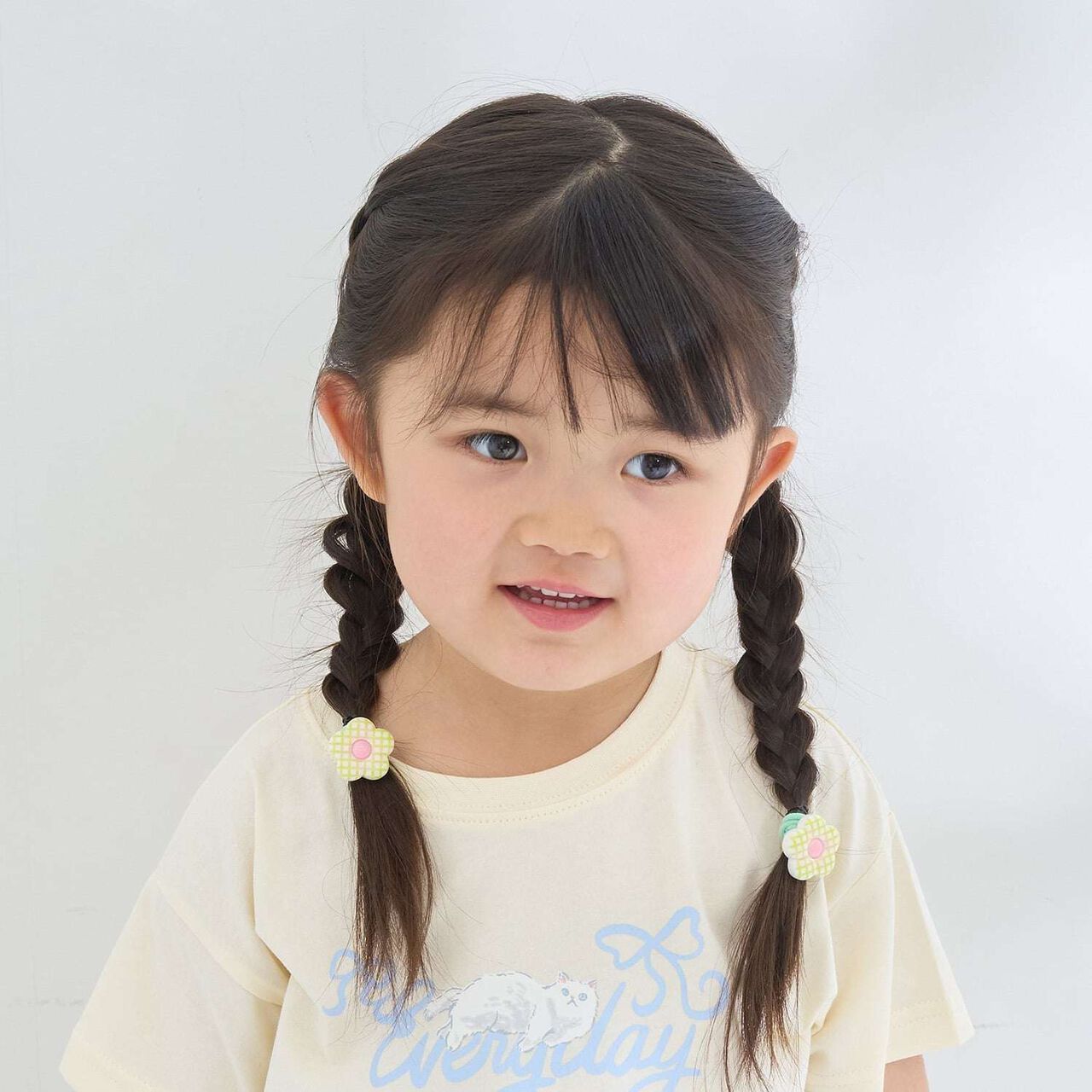 Checkered Flower Hair Ties (Set of 2),Pink, large image number 9