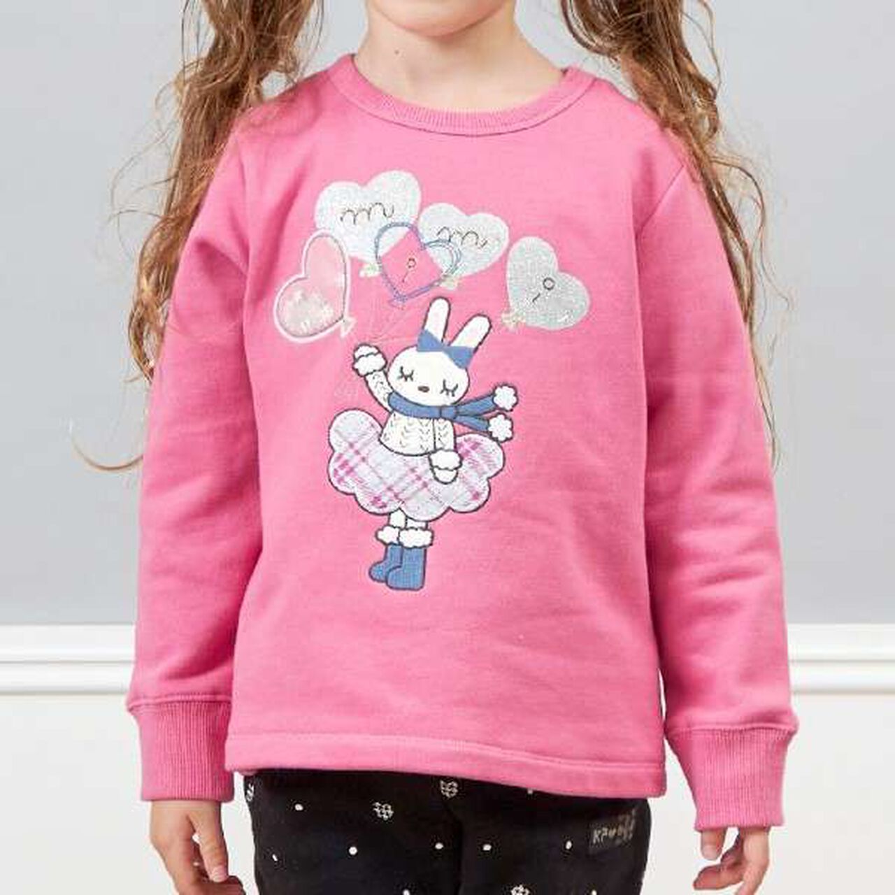 KP Mimi Appliqué Heart Balloon Sweatshirt (80-150),Lavender, large image number 9