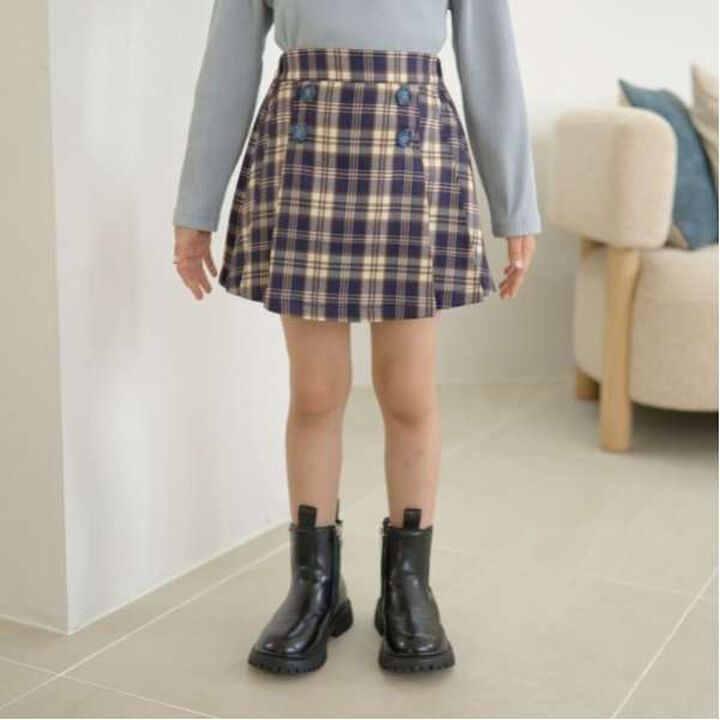 Tuck Pleated Skirt-Pants,Light gray, medium image number 20