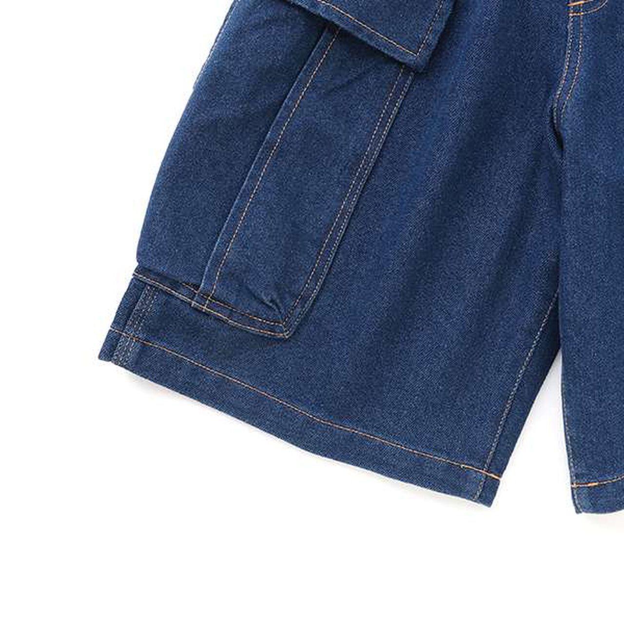 [SKIT0LY] Cool Sensation Denim Half Cargo Pants,Deep blue, large image number 7