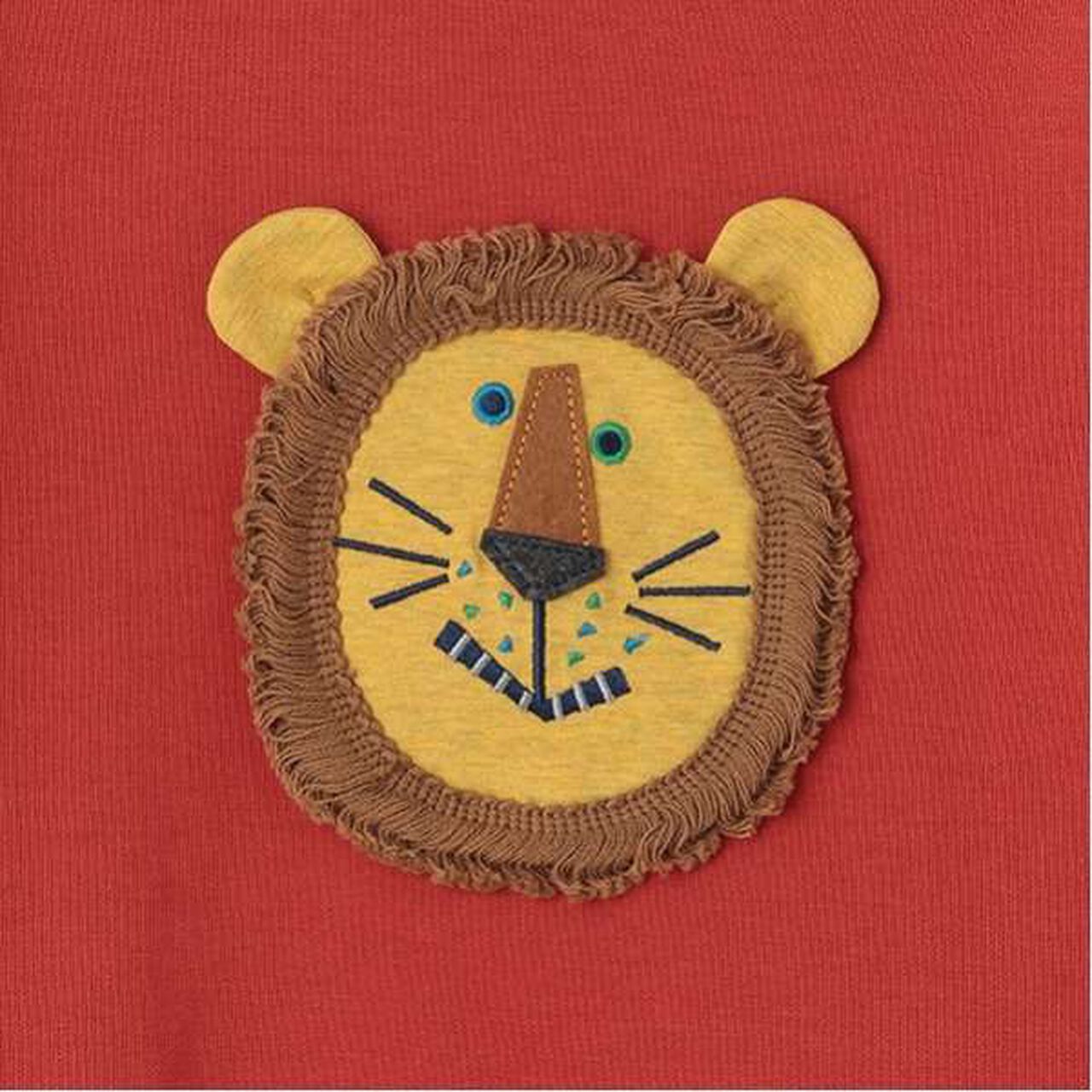 Lion Applique Sweatshirt,Red, large image number 6