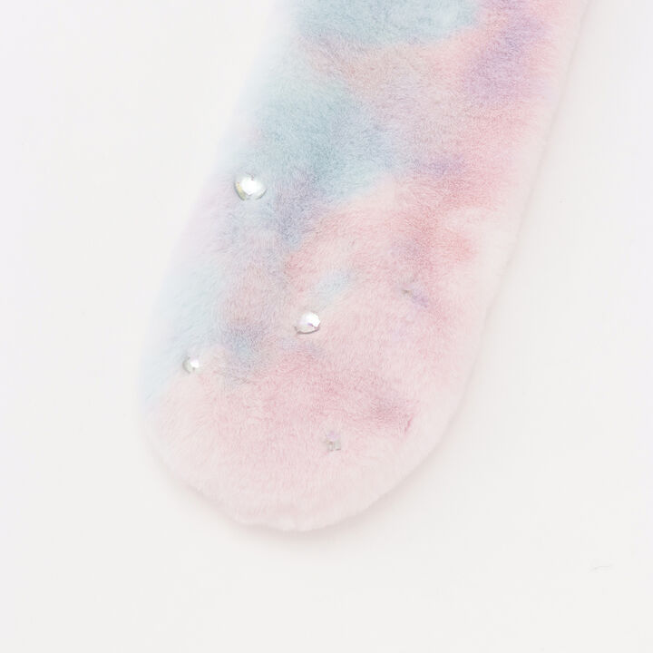 Ribbon Faux Fur Scarf,Pink, medium image number 3