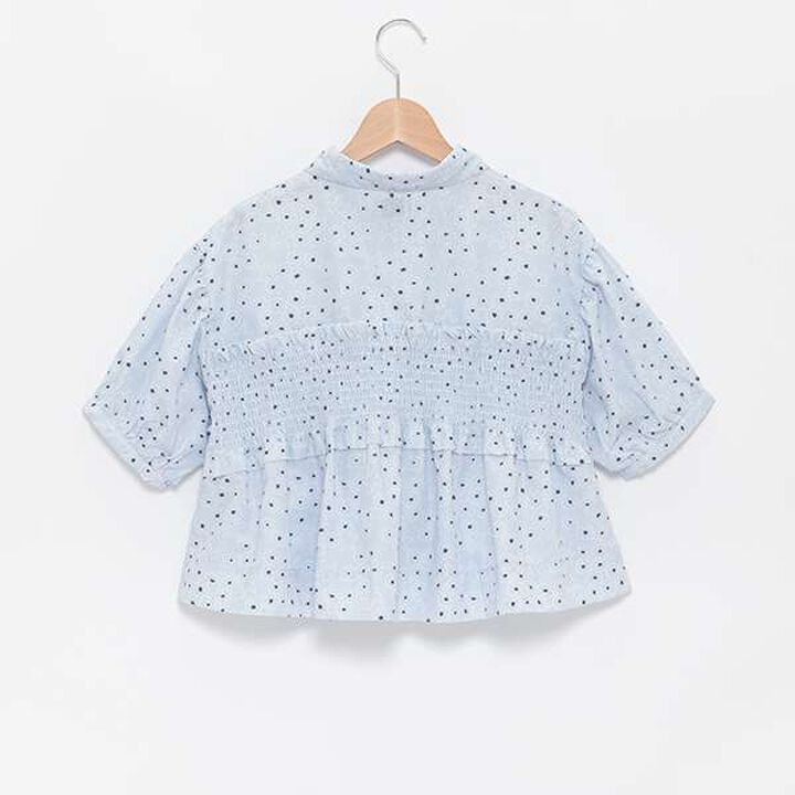 [AMI] Flower Bird Shirring Blouse,Navy, medium image number 1