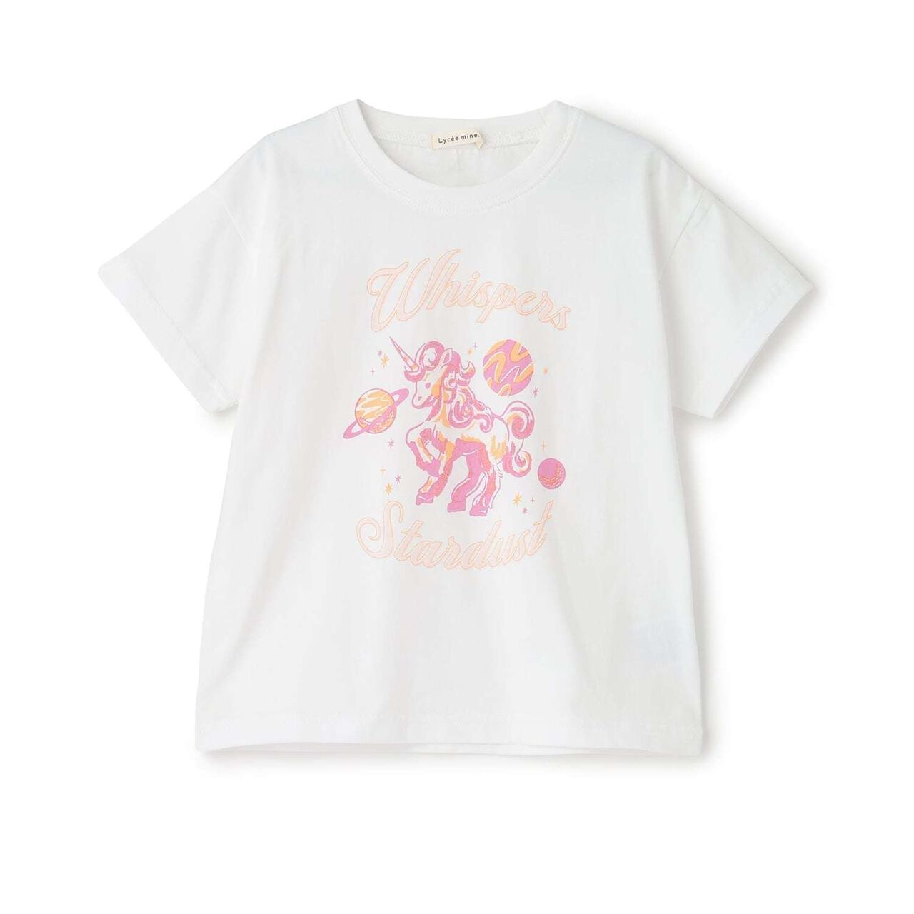[100% Cotton] Sherbet T-Shirt [UV Cool Touch & Shape-Retaining] Assorted 7 Patterns T-Shirt [Kids Girls],Pearl white, large image number 1