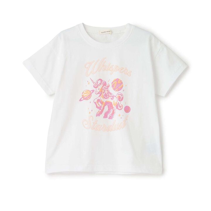 [100% Cotton] Sherbet T-Shirt [UV Cool Touch & Shape-Retaining] Assorted 7 Patterns T-Shirt [Kids Girls],Pearl white, medium image number 1