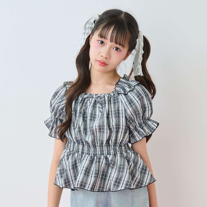 Shirring Frill Blouse & [Cool Touch] Camisole Set,, medium