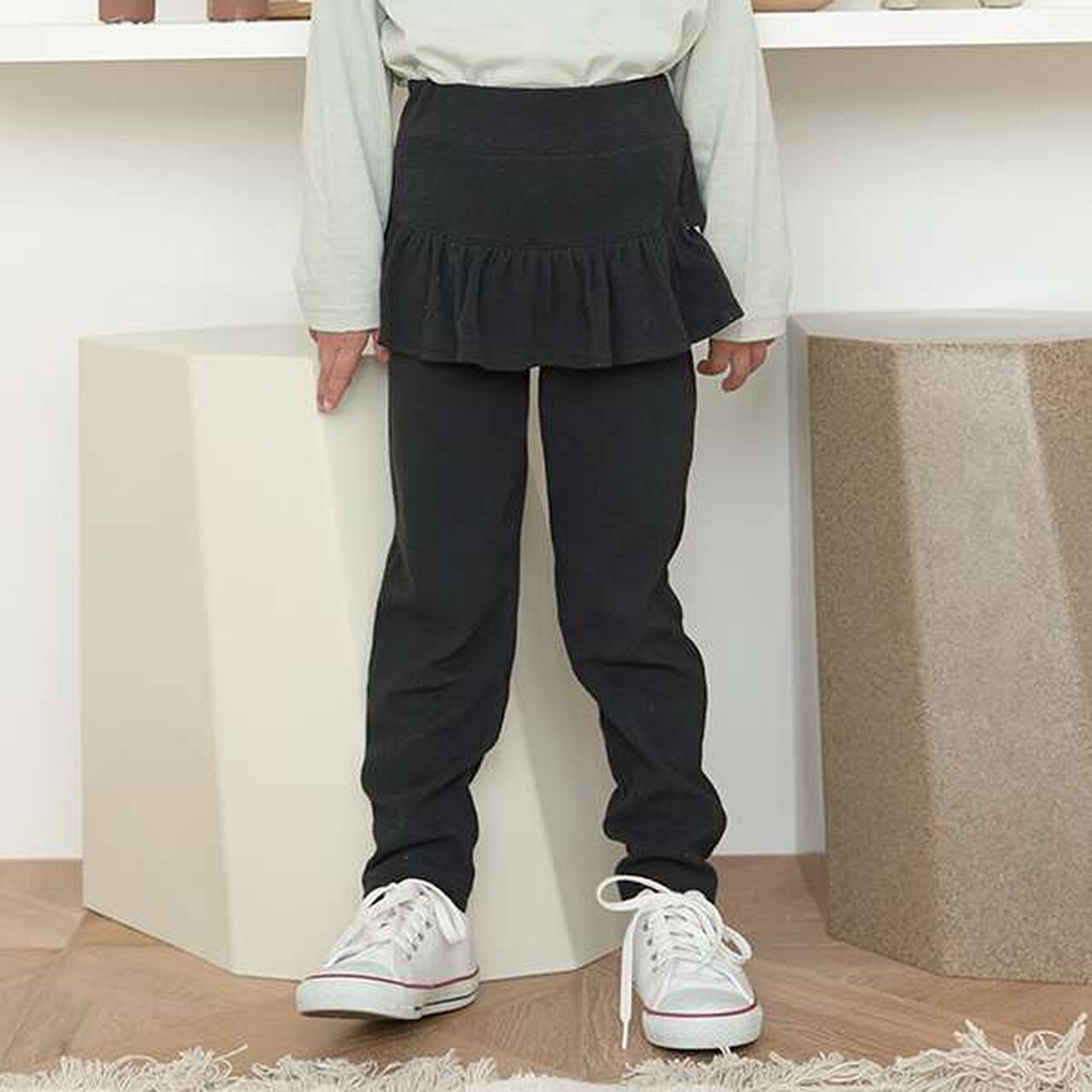 Tomo Pants with Frills Slim Pants,Blue gray, large image number 18