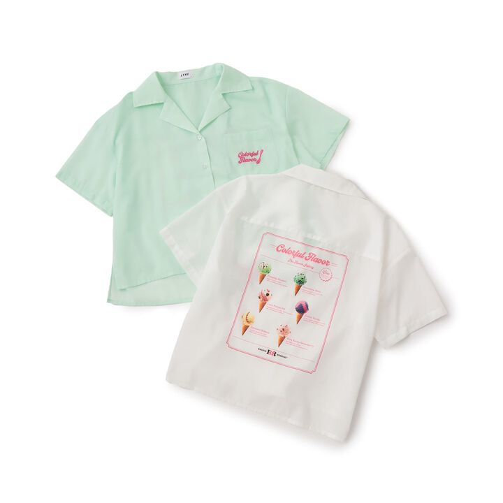 [31 Ice Cream] [LTXC] Open Collar Shirt,White, medium image number 5