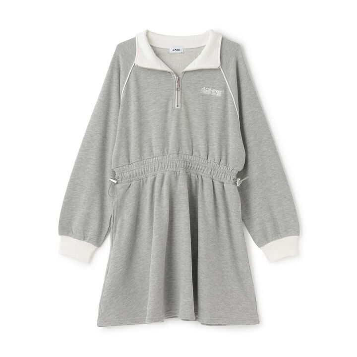 Long-Sleeve Track One-Piece Dress,Black, medium image number 9