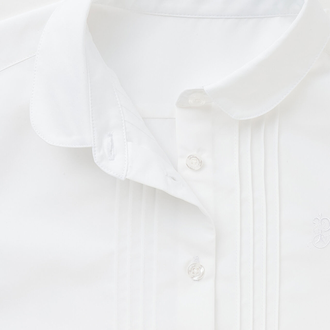 *Easy Care* Round Collar Blouse,White, large image number 3