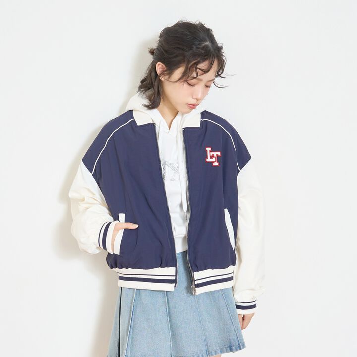 LTXC Water-Repellent Padded Varsity Jacket,Gray, medium image number 1
