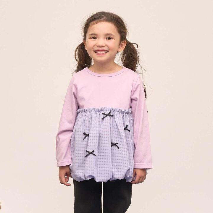 Quick-Dry UV Non-Crumbling Either Way Is Fine Muteki T Balloon Peplum Tops,Lavender, medium image number 21